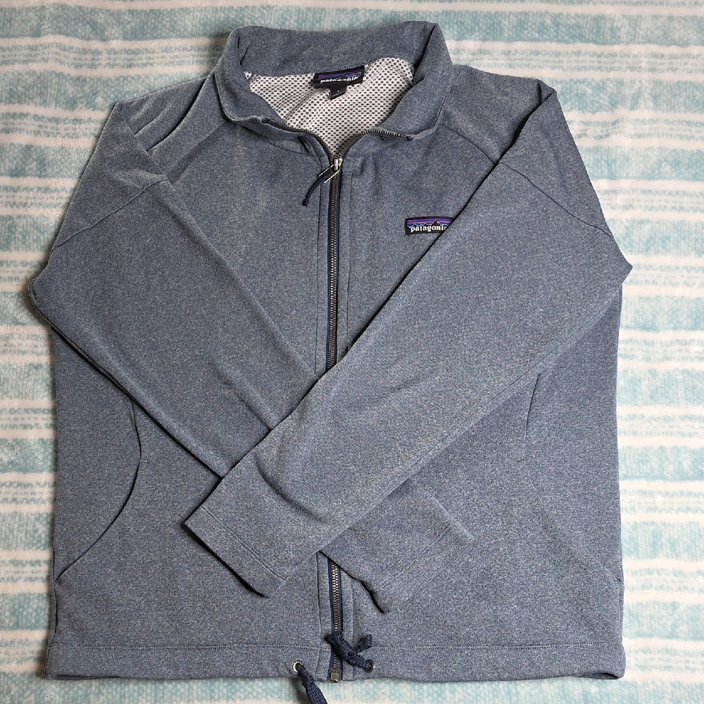 Patagonia Heathered Blue Zip-Up Jacket